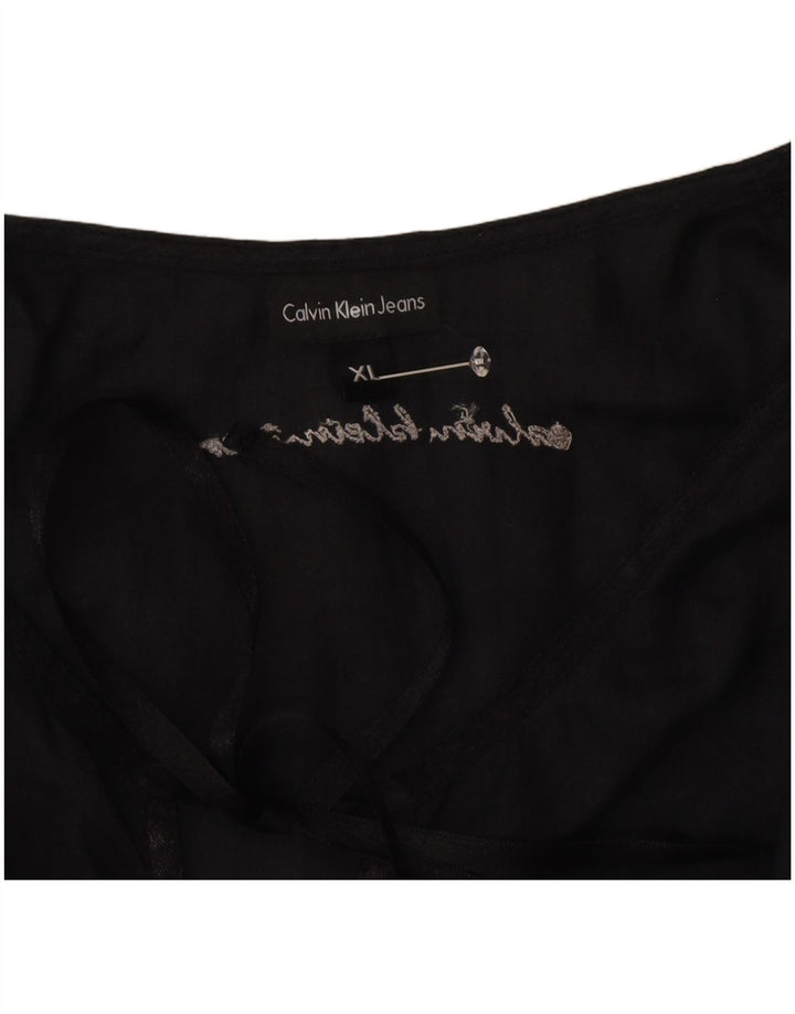 Calvin Klein Jeans Blusa para Mujer Top UK 40 XL Negro