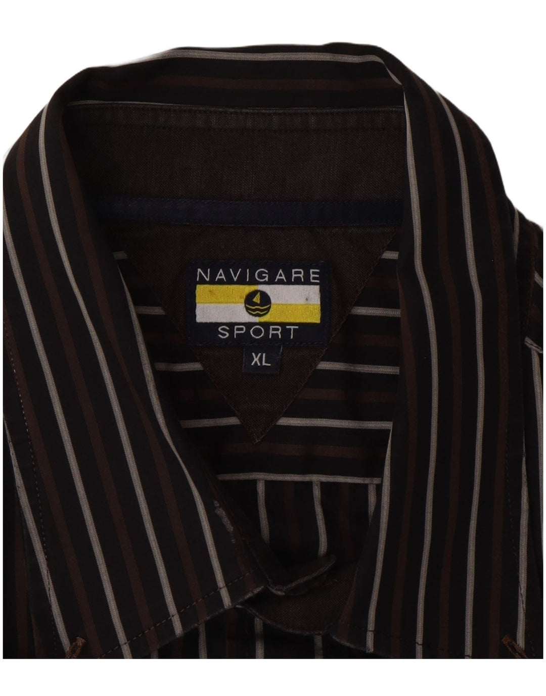 Navigare Camisa Hombre XL Marrón Rayas