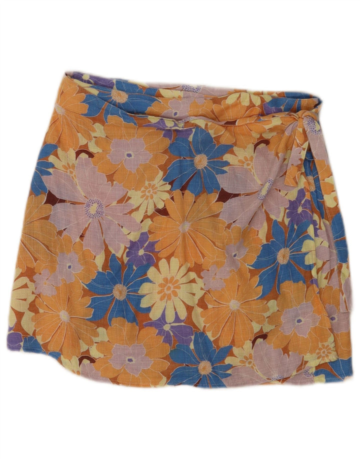 Rip Curl Falda Cruzada Para Mujer Pequeña W26 Algodón Floral Multicolor