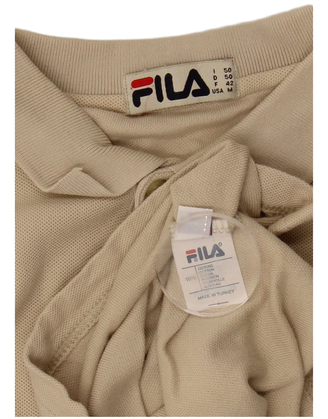 FILA Polo Hombre Algodón Beige Medio
