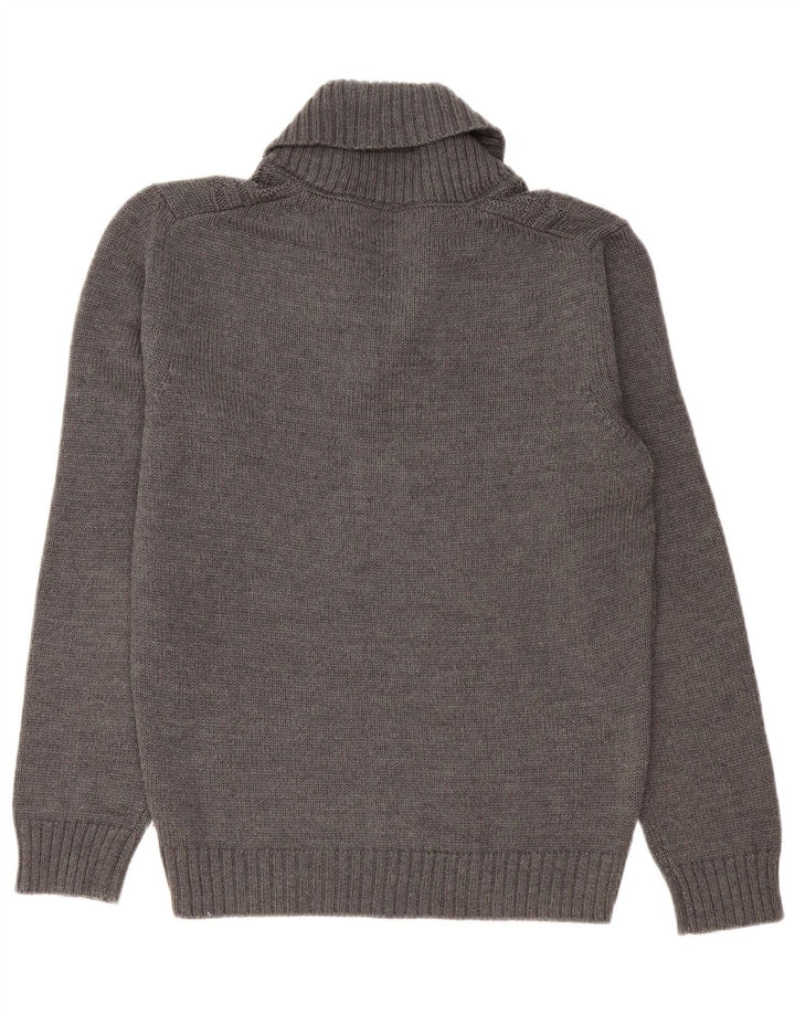 Bikkembergs Jersey con cuello tipo chal para hombre, talla grande, color gris, lana