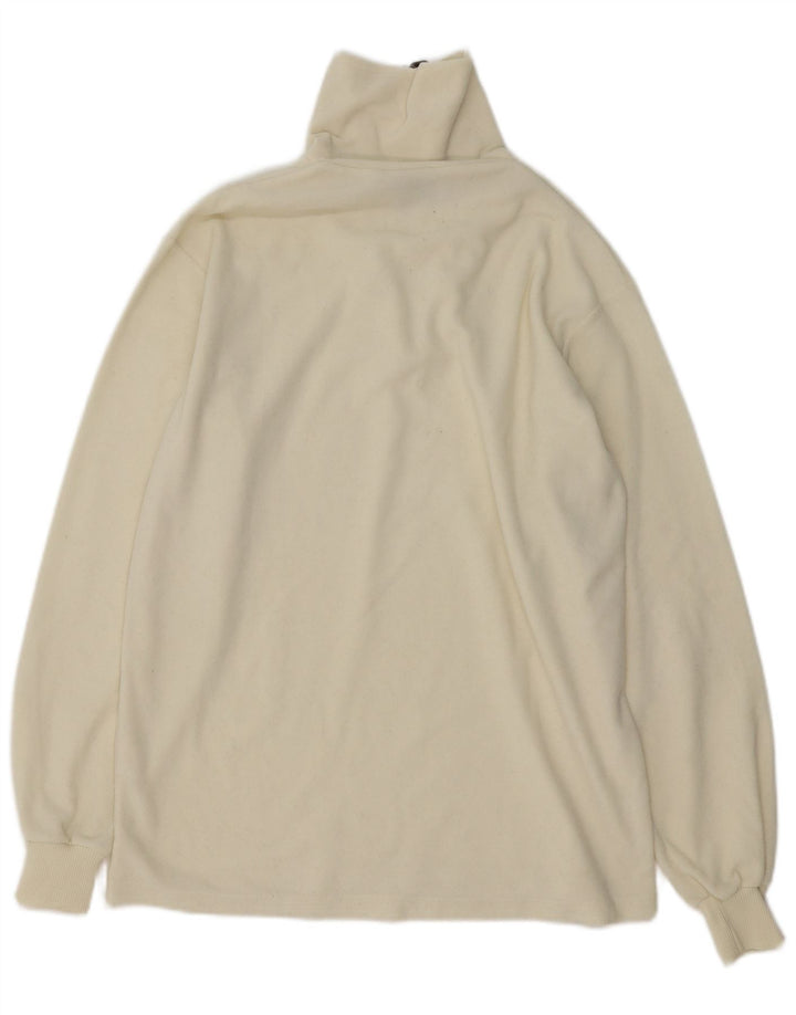 Conte of Florence - Jersey de forro polar con cuello y cremallera para hombre, tamaño grande, poliéster blanco roto