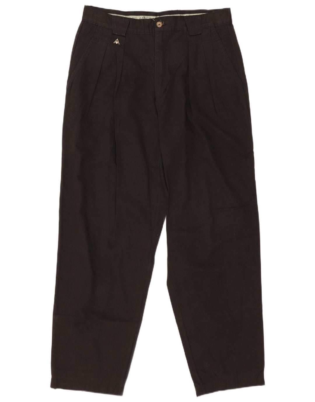 CASA BLANCA Pantalón chino con pinzas para hombre W34 L31 Algodón negro