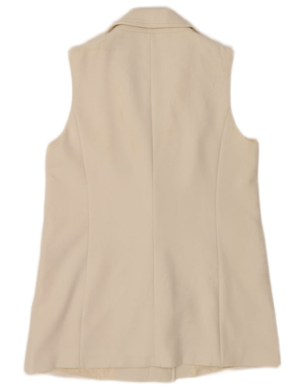 Zara Chaqueta Blazer Sin Mangas con Doble Botonadura para Mujer UK 40 Medium White