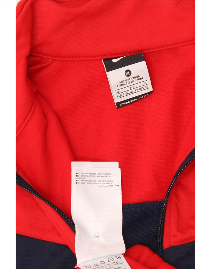 Nike Chaqueta de chándal para niños 13-14 años XL Rojo Colorblock Poliéster