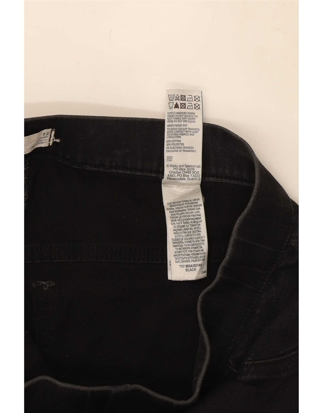 Marks & Spencer Jeans Jegging para Mujer UK 12 Medium W30 L29 Algodón Negro