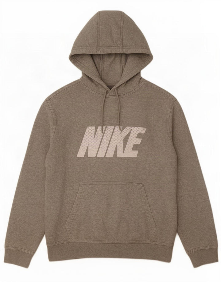 Nike Jersey con capucha y estampado gráfico de algodón moteado en gris medio