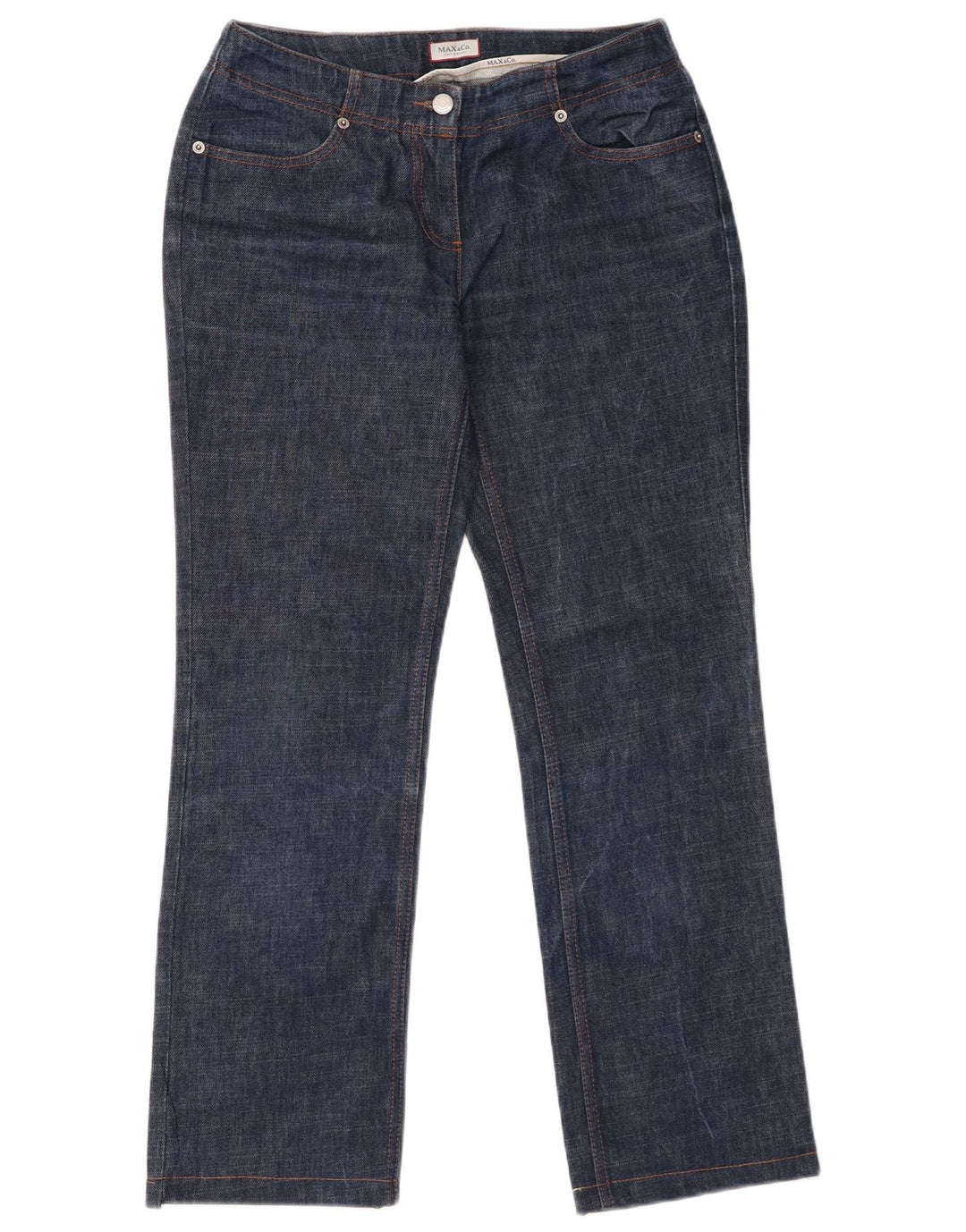 Max & Co. Vaqueros rectos para mujer UK 12 Medium W30 L28 Algodón azul