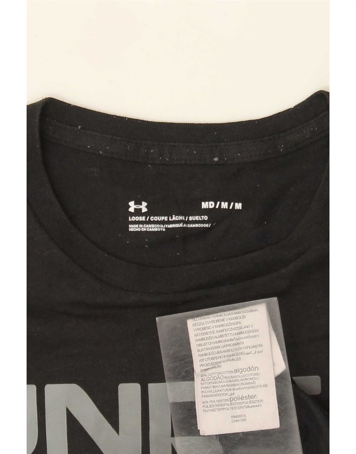 Under Armour Camiseta gráfica para hombre Top mediano de algodón negro