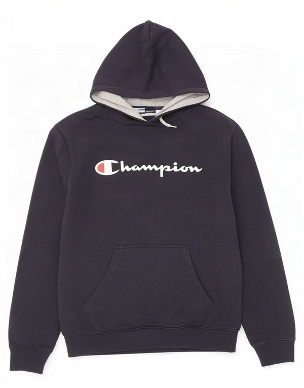 Champion Sudadera Con Capucha Gráfica Para Hombre Jersey De Algodón Azul Marino Mediano