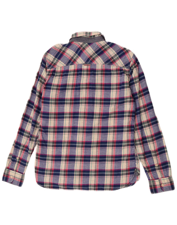 Camisa Tommy Hilfiger para hombre de algodón a cuadros azules grandes