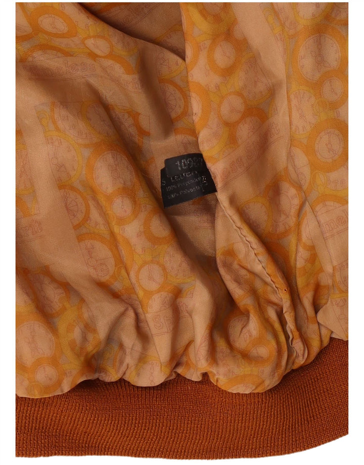 VINTAGE Chaqueta bomber de ante para hombre IT 50 Cuero marrón grande