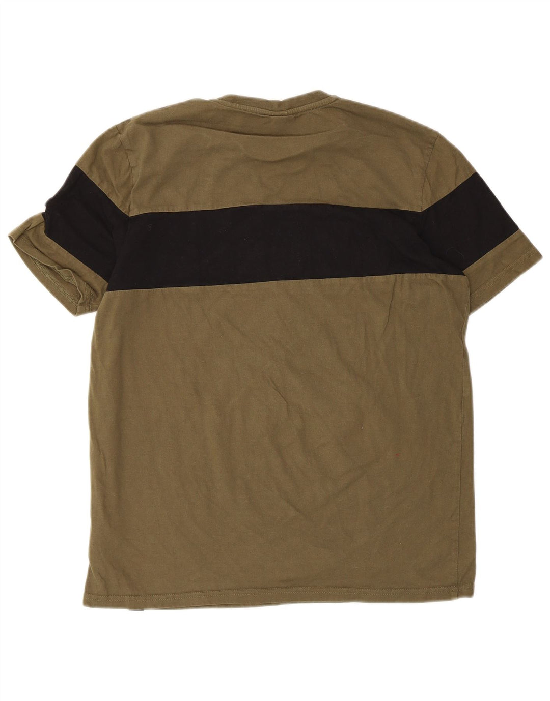 Ellesse Hombre Camiseta gráfica Top Medium Khaki Colorblock Algodón