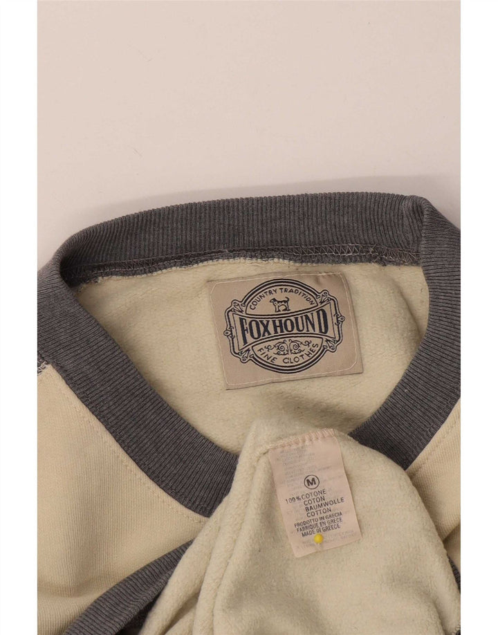 Foxhound Hombre Sudadera Gráfica Jumper Medium Off White De Algodón Con Bloques De Color