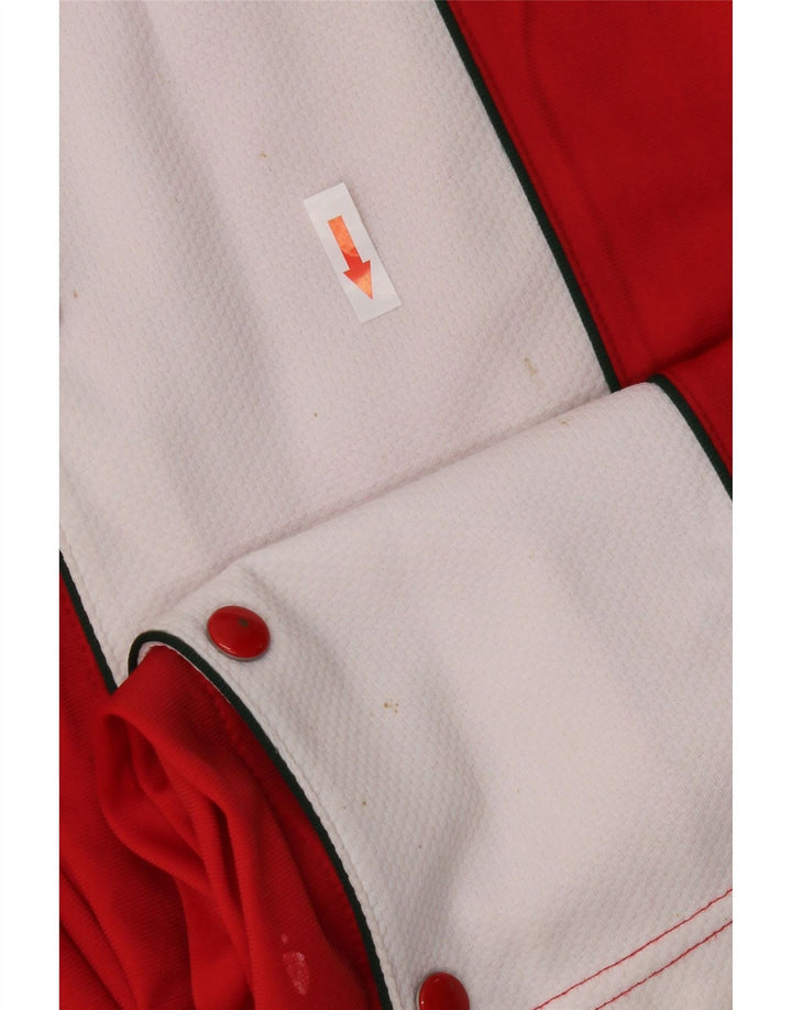Vintage Mujer Chándal Pantalones IT 40 Pequeño Rojo Colorblock Poliéster
