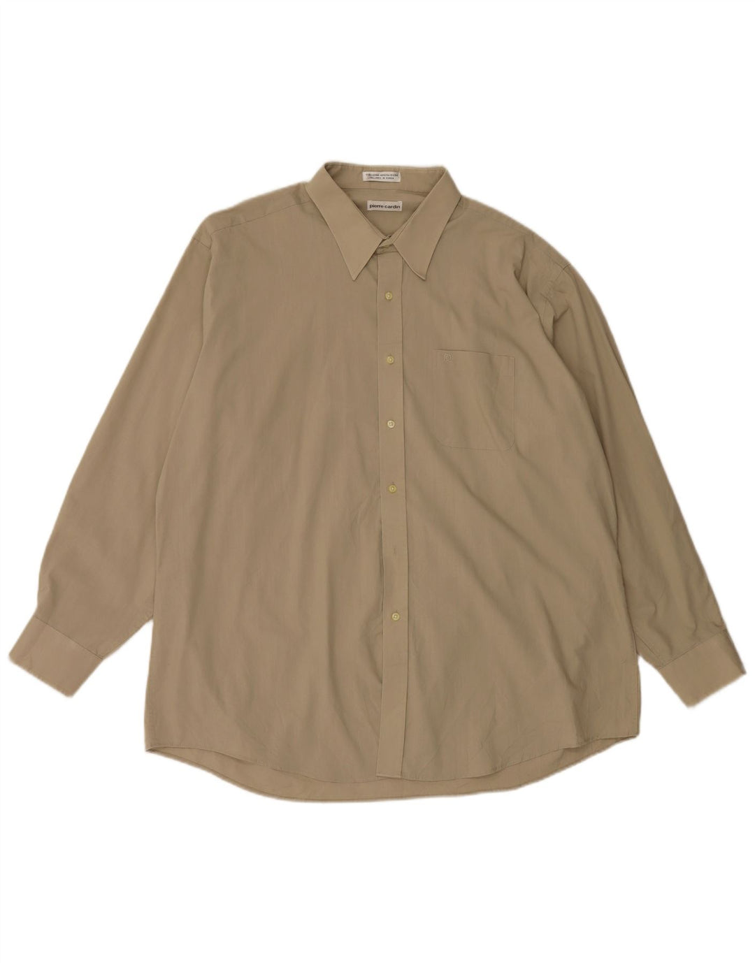 Pierre Cardin Camisa Hombre Talla 18 XL Algodón Beige