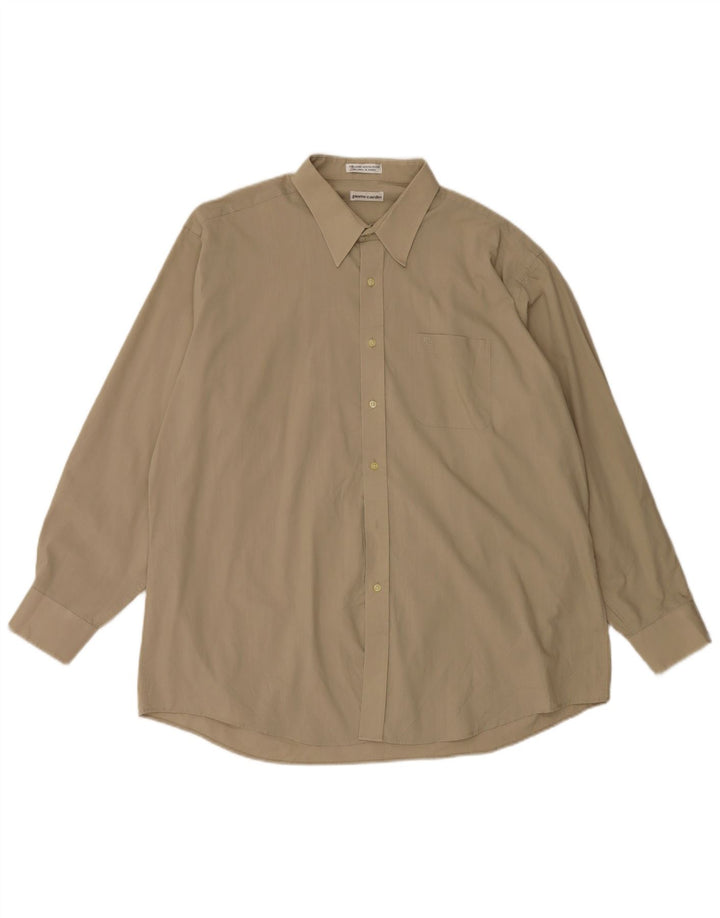 Pierre Cardin Camisa Hombre Talla 18 XL Algodón Beige
