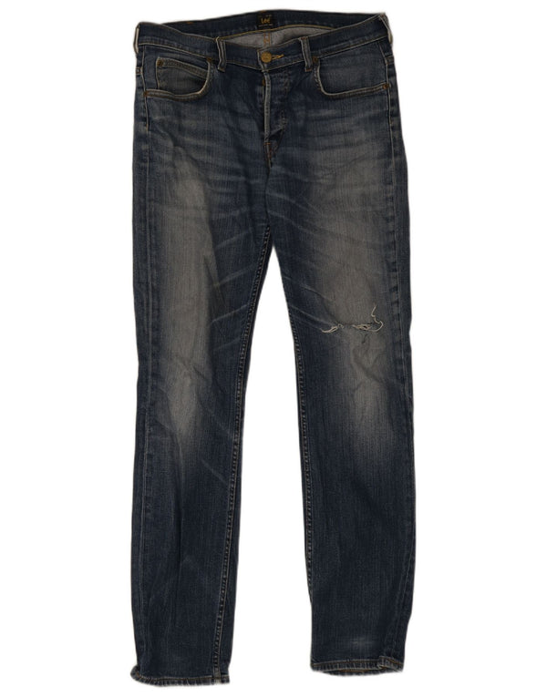 Lee Mens Powell Vaqueros Slim Desgastados W32 L34 Algodón Azul
