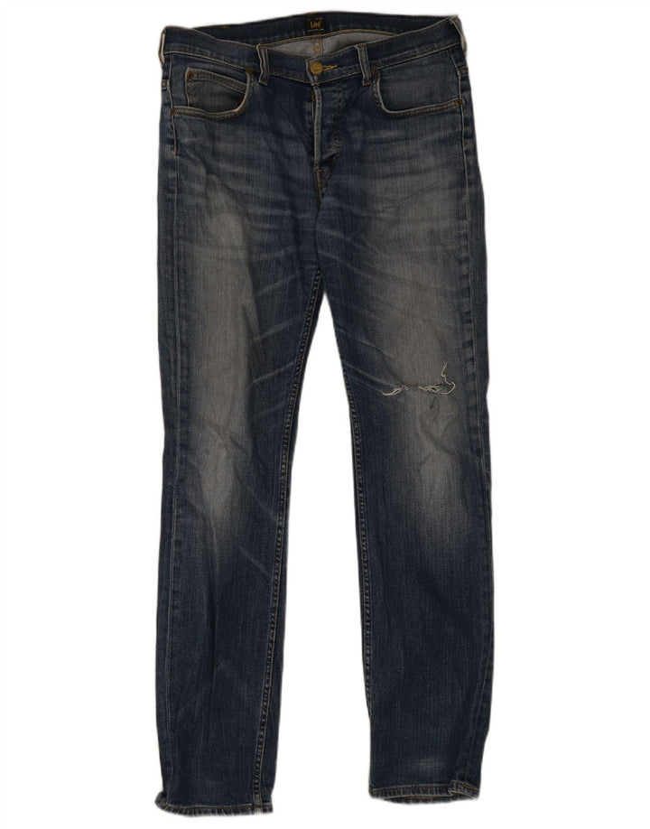 Lee Mens Powell Vaqueros Slim Desgastados W32 L34 Algodón Azul