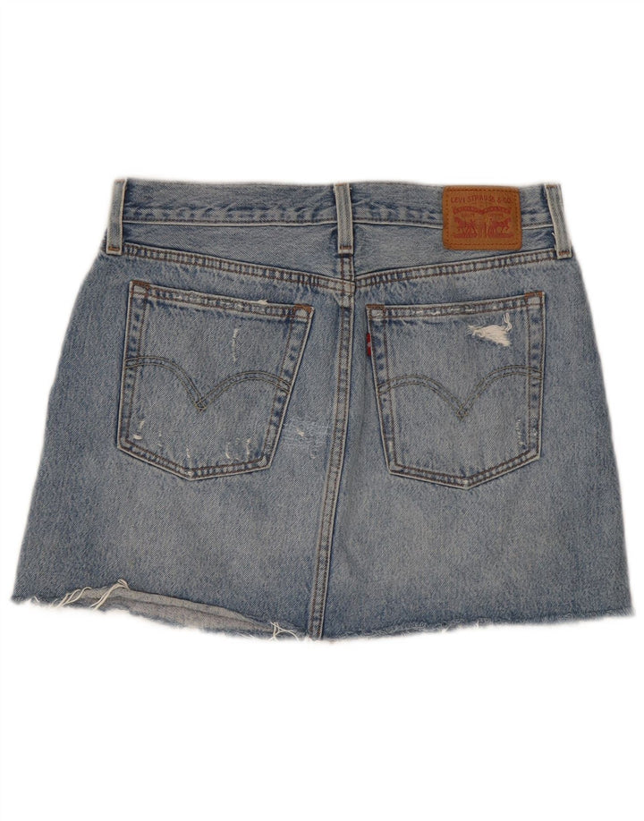 Minifalda vaquera desgastada W28 de algodón azul medio para mujer Levi's