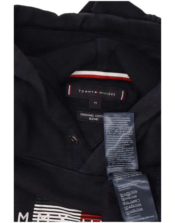 Tommy Hilfiger Jersey con capucha gráfica para hombre de algodón azul marino mediano