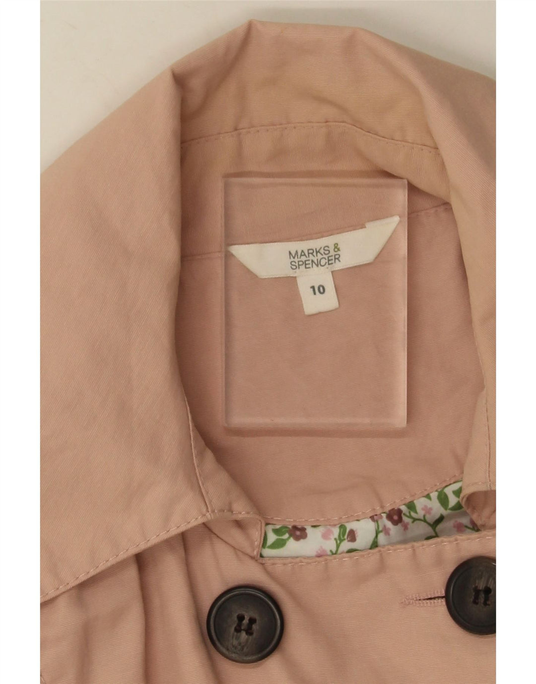 Marks & Spencer Gabardina para mujer Reino Unido 10 Pequeño Algodón rosa