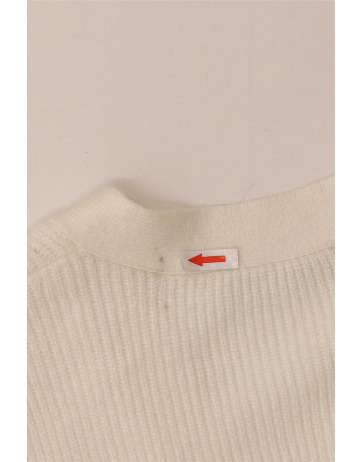 Zara - Cárdigan para mujer, talla 40, viscosa blanca mediana