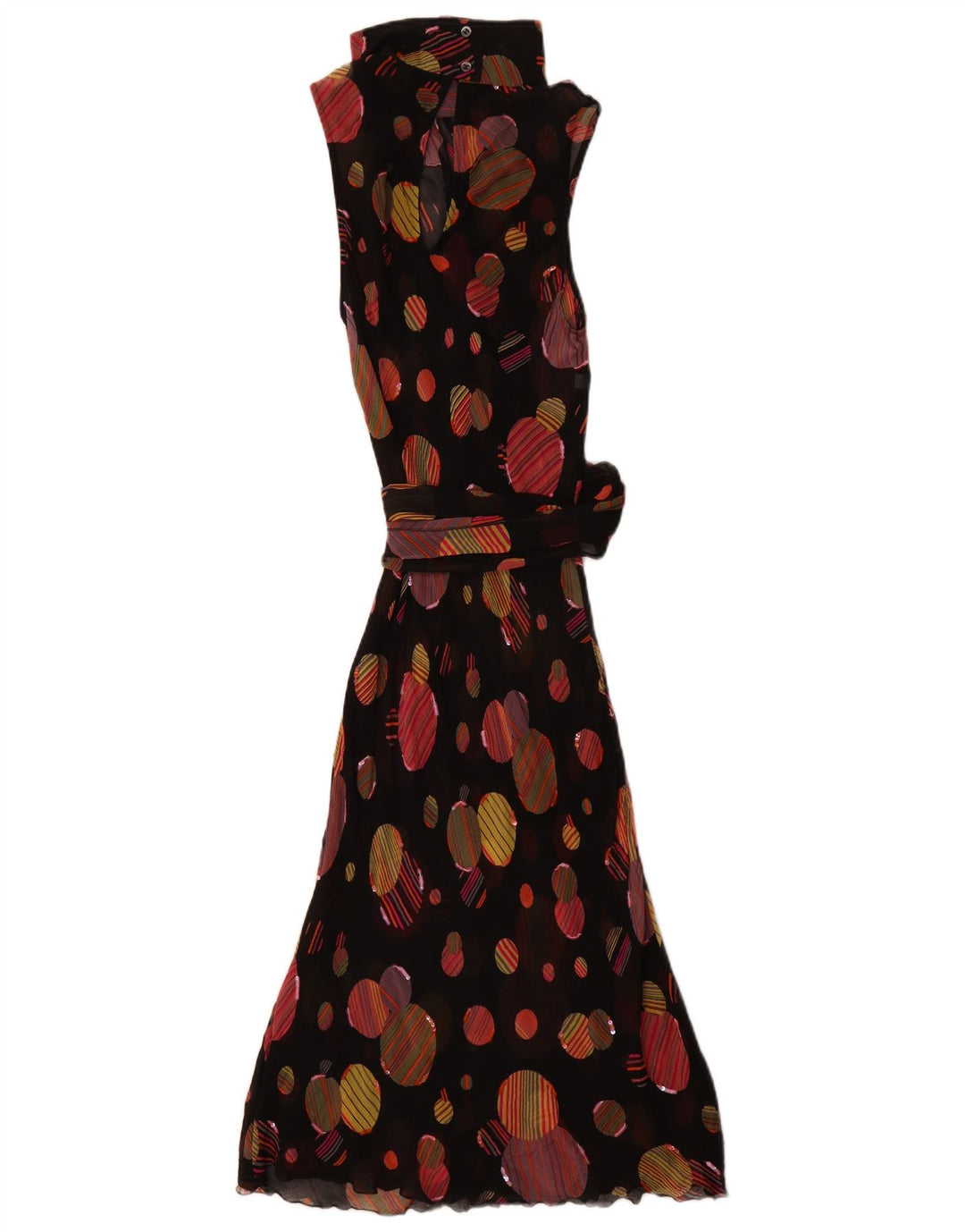 Lazzari Maxi Vestido Sin Mangas IT 44 Mediano Lunares Negros