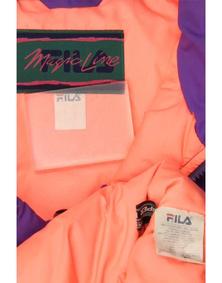 Fila Mujer Chaqueta Acolchada Extragrande Con Capucha IT 44 Poliéster Morado Medio