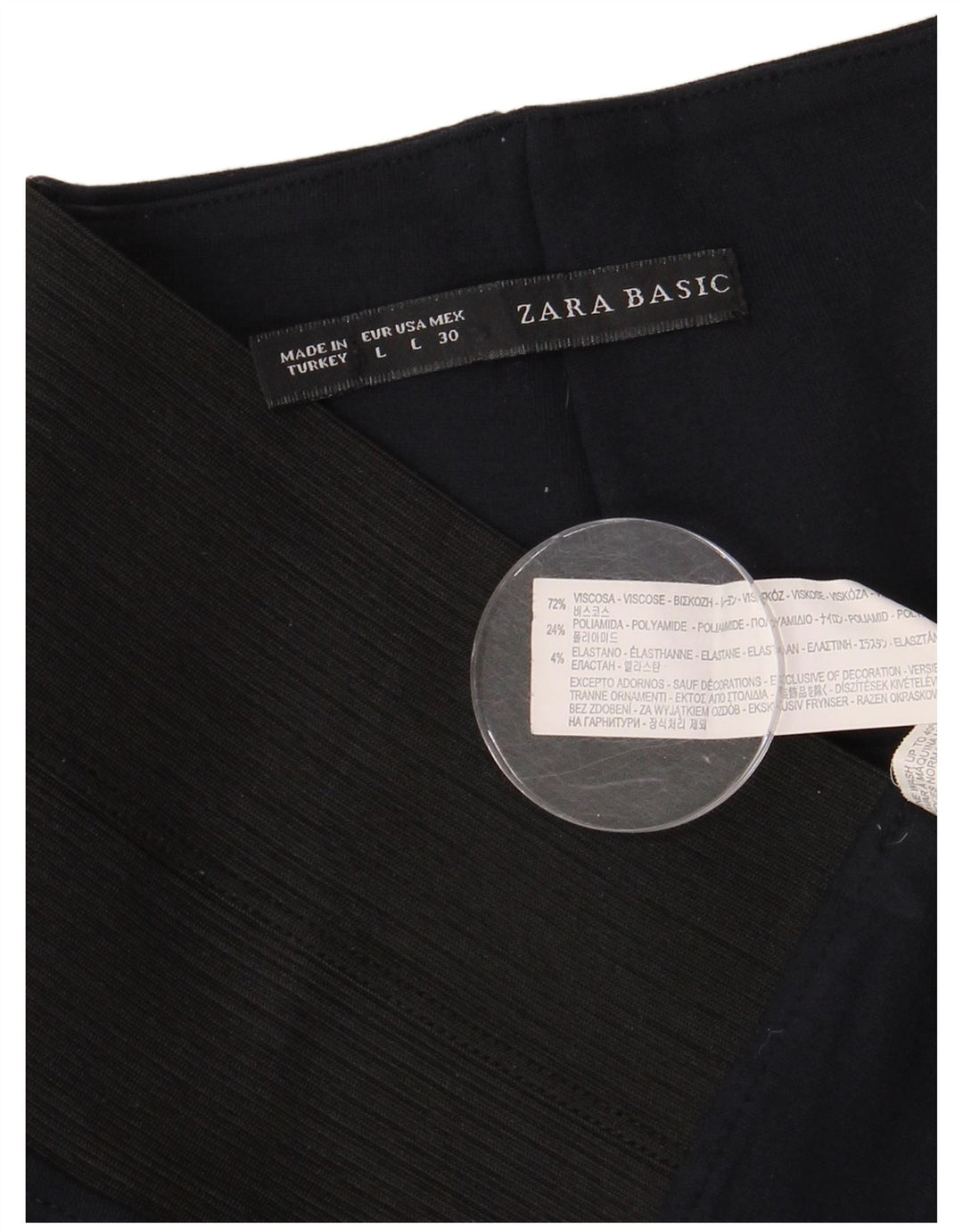 Zara Mujer Leggings UK 44 Grande Azul Marino Colorblock Viscosa