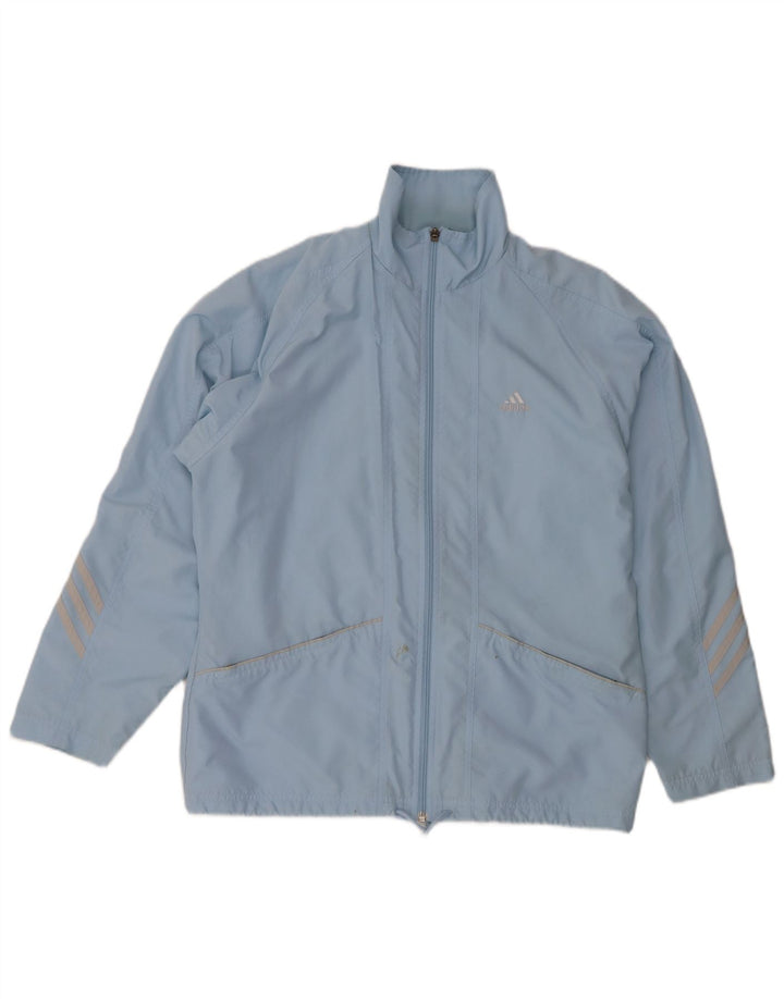 ADIDAS Chaqueta superior de chándal para mujer Reino Unido 44 Poliéster azul grande