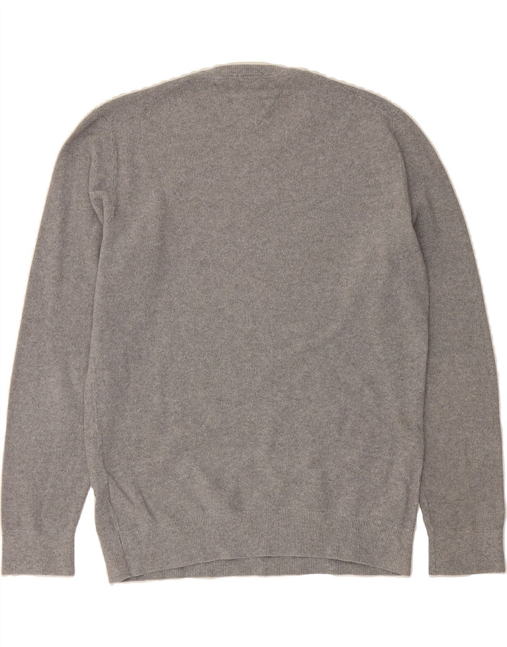 TOMMY HILFIGER Mens Crew Neck Jumper Sweater Large Grey Cotton Vintage Tommy Hilfiger and Second-Hand Tommy Hilfiger from Messina Hembry 
