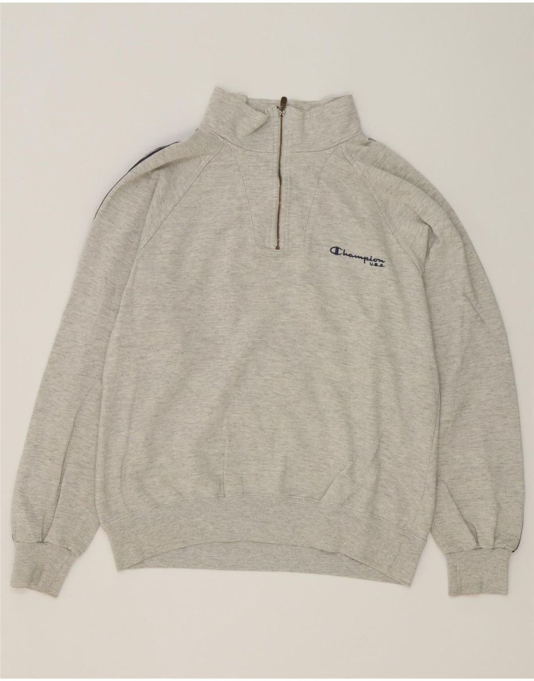 Champion Sudadera Con Gráfico Y Cuello Con Cremallera Jumper Gris Medio Colorblock