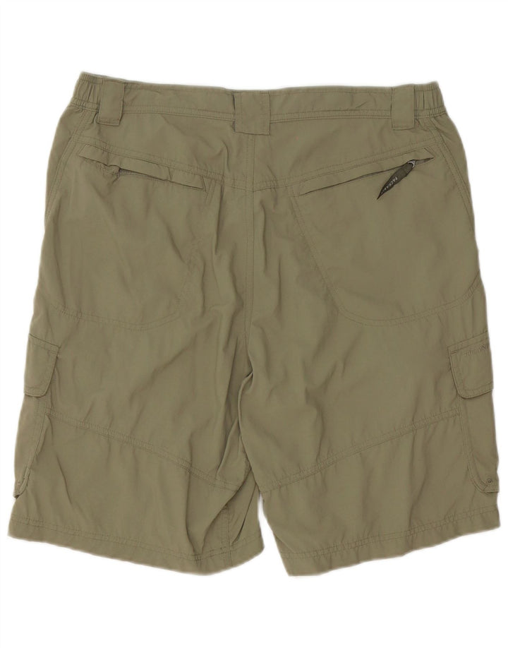 COLUMBIA Pantalones cortos cargo de titanio para hombre mediano W32 nailon caqui