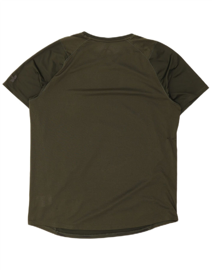 Under Armour Camiseta ajustada para hombre Top XL Poliéster a rayas verdes