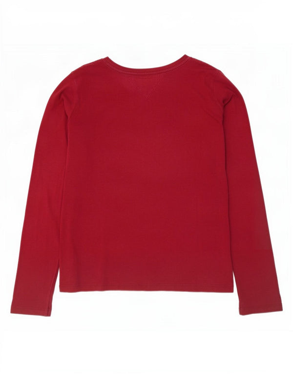 Tommy Hilfiger Top gráfico para mujer de manga larga UK 14 Algodón burdeos medio