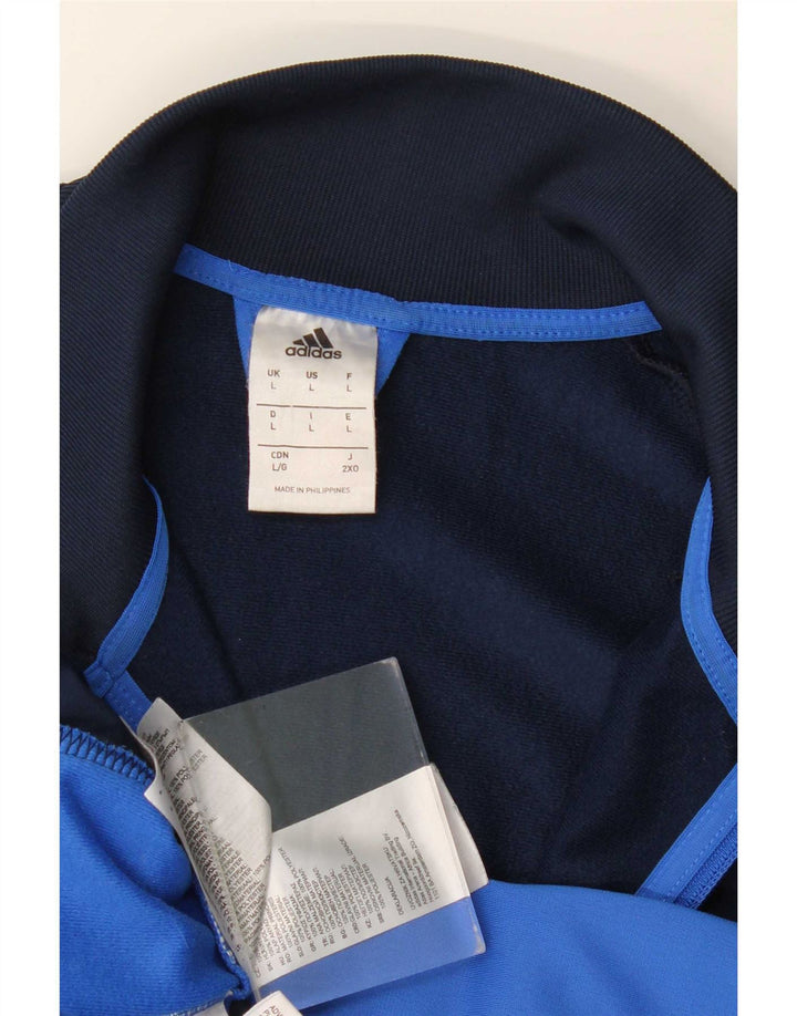 Adidas Hombre Chándal Top Chaqueta Grande Azul Marino Colorblock Poliéster