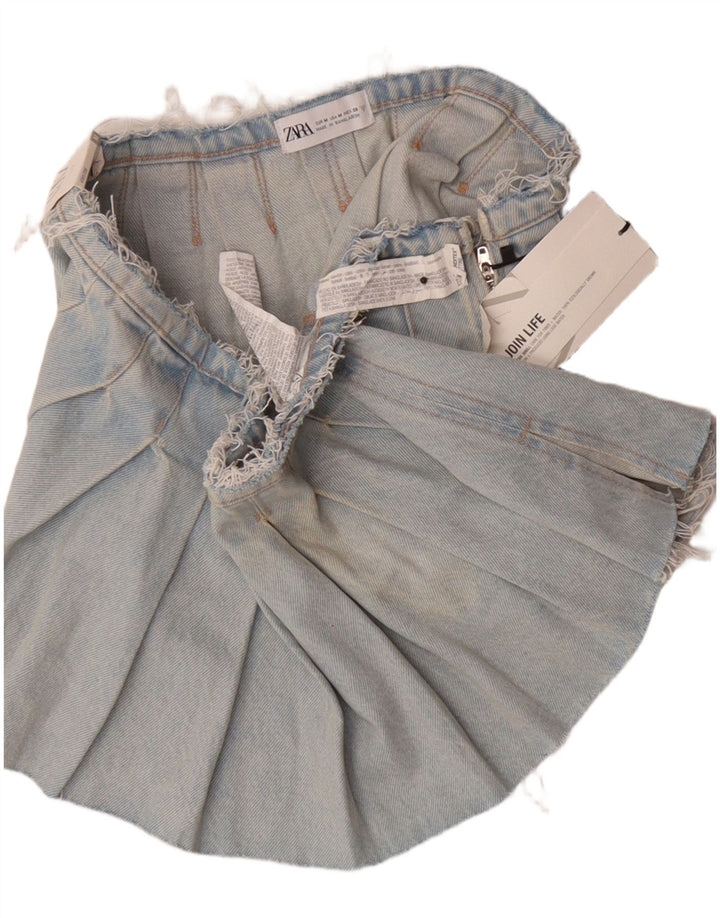 Zara Mujer Mini Falda Vaquera Mediana W28 Azul Algodón