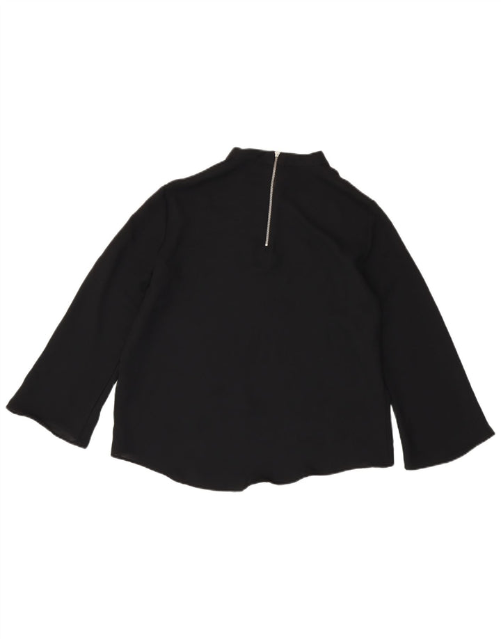 Zara Mujer Blusa Manga 3/4 Top UK 44 Grande Negro