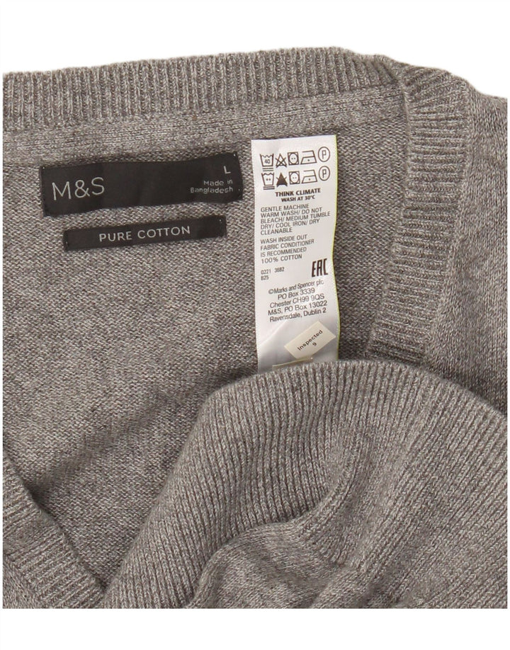 Marks & Spencer - Camiseta sin mangas para hombre, talla grande, algodón gris