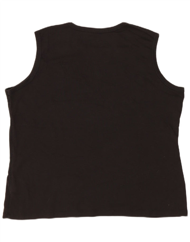 EDDIE BAUER Camiseta sin mangas para mujer UK 20 2XL Algodón negro