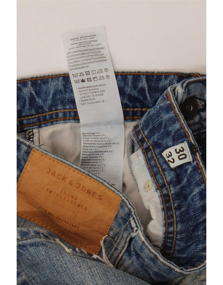 Jack & Jones Vaqueros ajustados Mike Comfort Fit para hombre W30 L32 Blue Patchwork