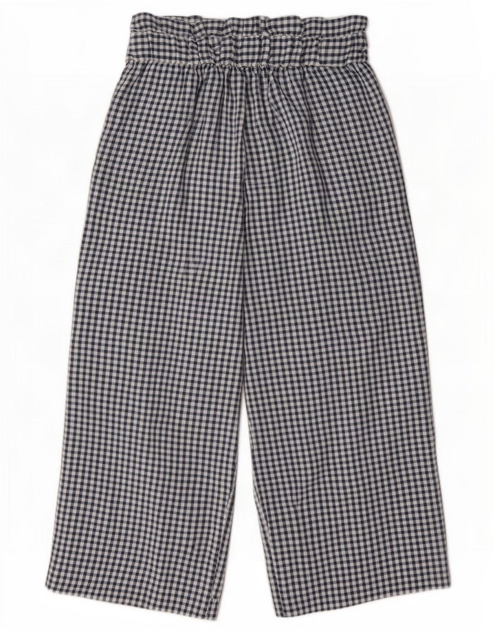 Zara Mujer Cullotes Capri Pantalón Mediano W28 L22 Azul Marino Vichy