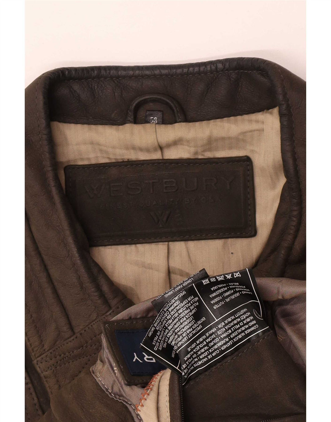WESTBURY Chaqueta bomber de ante para hombre IT 58 4XL Cuero caqui