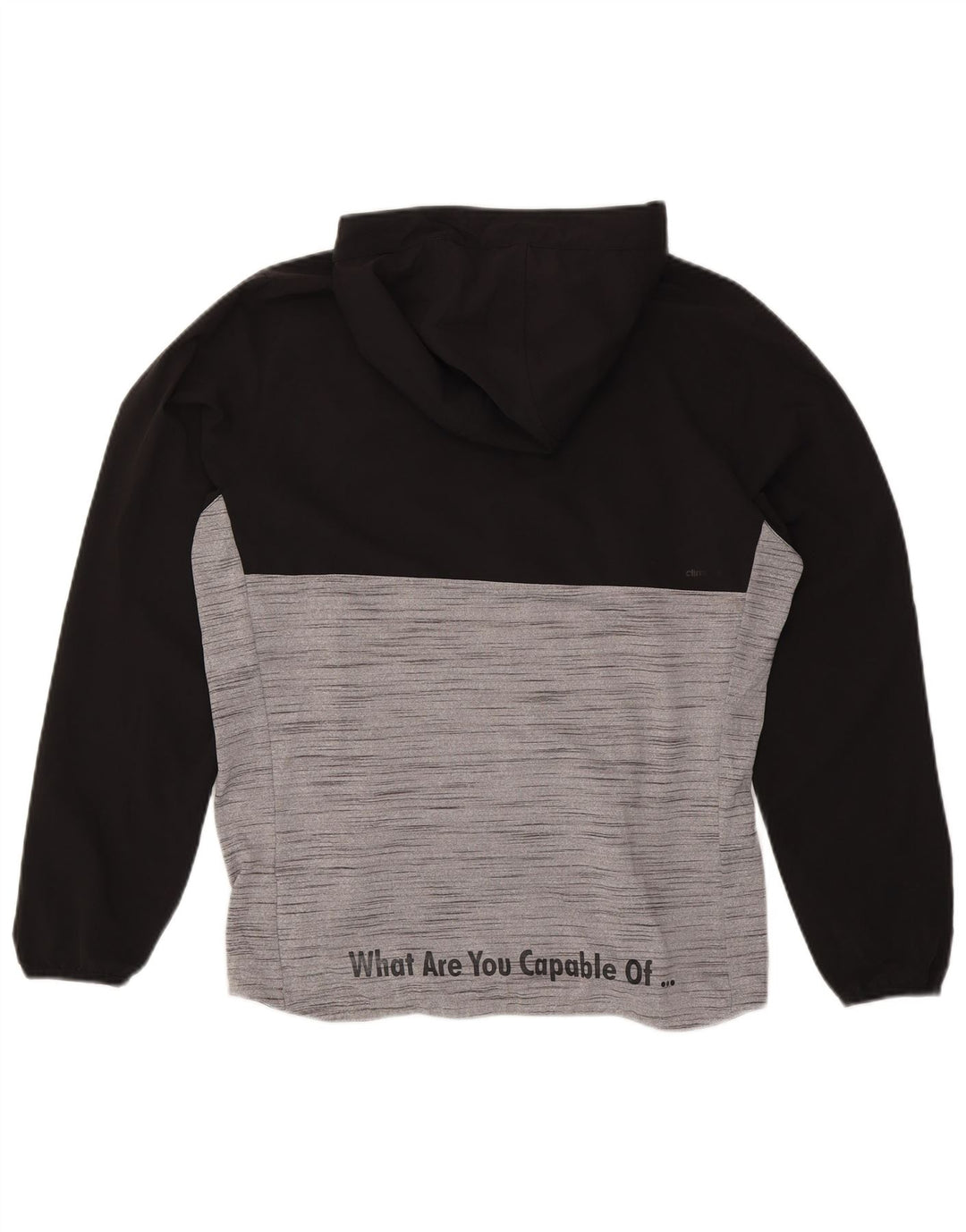 ADIDAS Hombre Climalite Graphic Sudadera con capucha Jumper Medium Black Colourblock