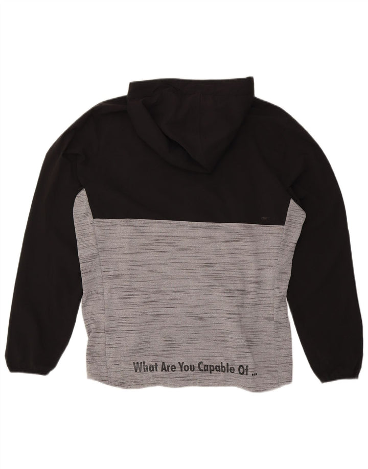 ADIDAS Hombre Climalite Graphic Sudadera con capucha Jumper Medium Black Colourblock