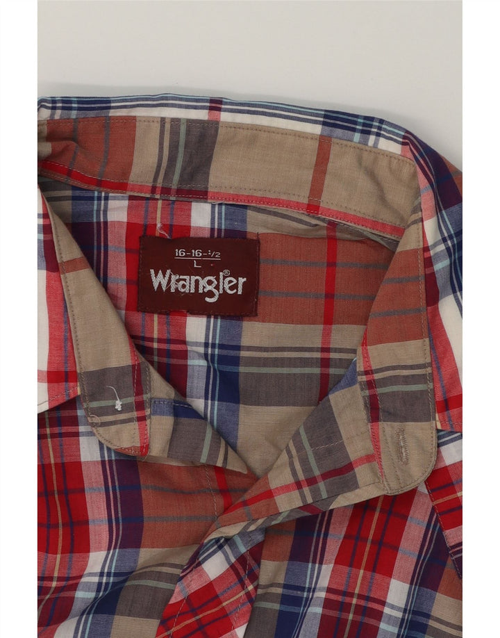 WRANGLER Mens Shirt Size 16 1/2 Large Red Check Vintage Wrangler and Second-Hand Wrangler from Messina Hembry 