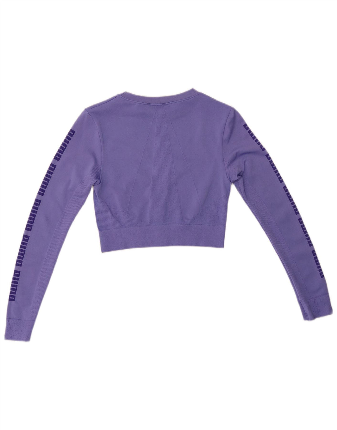 PUMA Top corto gráfico de manga larga para mujer UK 8 Small Púrpura