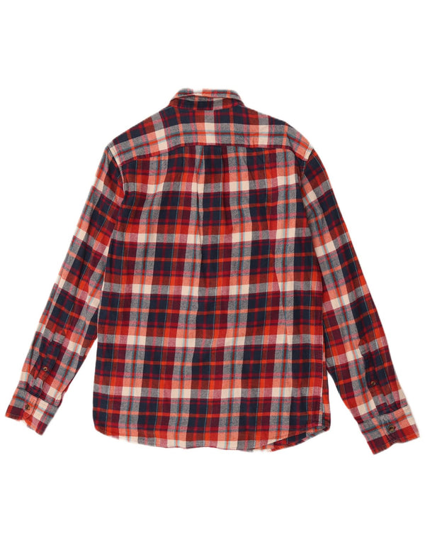 J. Crew Camisa de franela delgada para hombre Algodón a cuadros rojos medianos