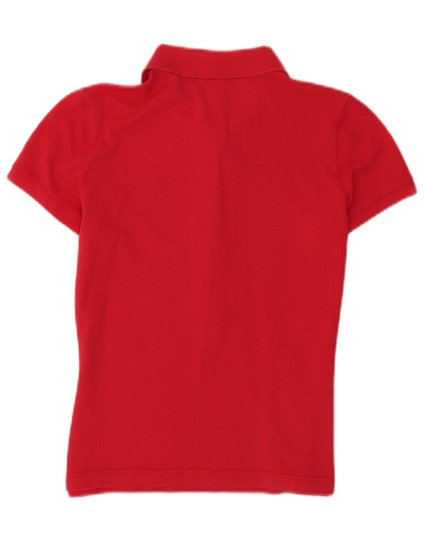 Polo Lacoste de manga corta para mujer talla 40 algodón rojo mediano